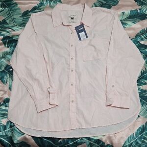 Croft & Barrow Light Pink Casual Button-Down Shirt